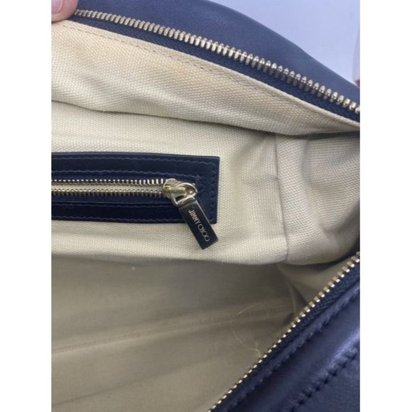 Jimmy Choo Justine Handbag Black Leather Shoulder Bag - Picture 11 of 12